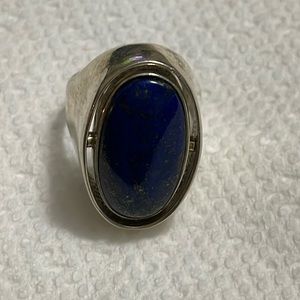 Jay King Reversible Stone Ring /Turquoise one & Lapis or sodalite on the other.
